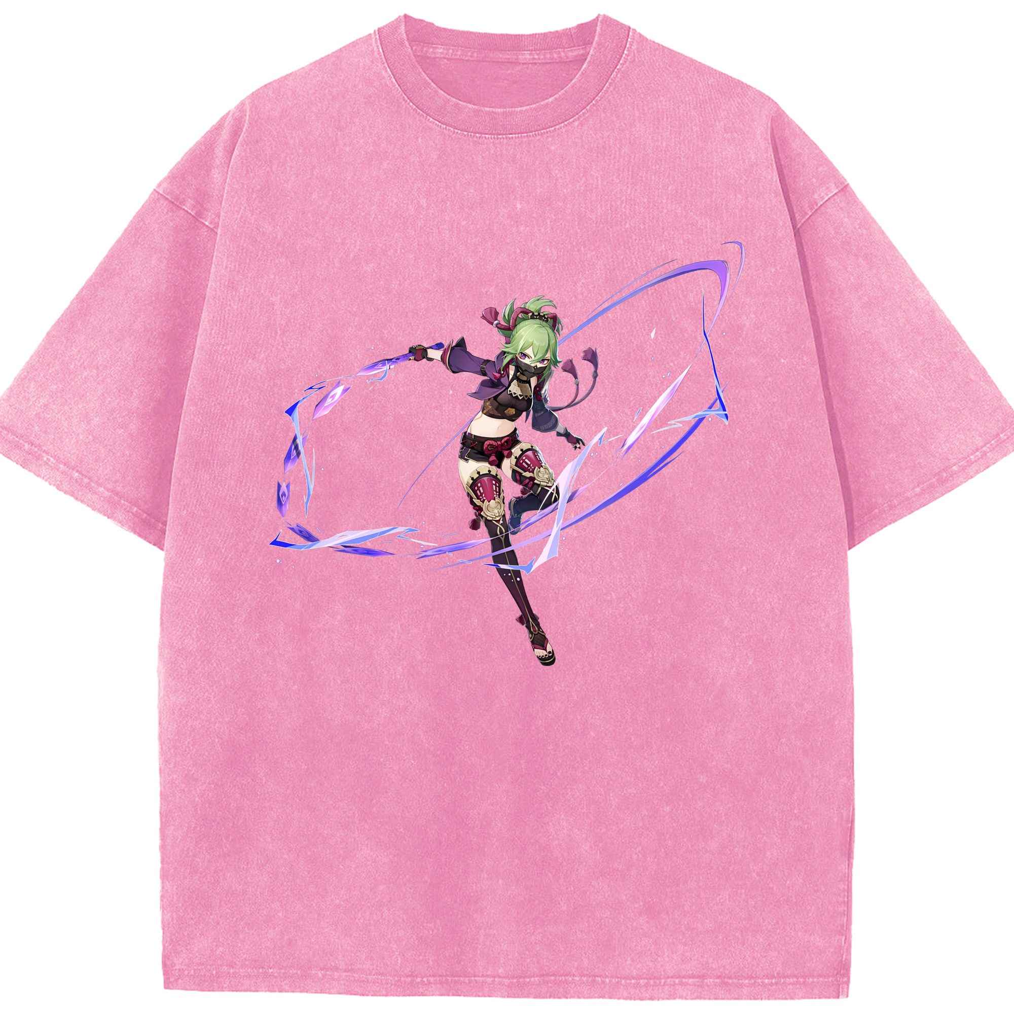 げんし神  久岐忍 くき しのぶ genshin Kuki Shinobu 綿100% ヴィンテージ風 半袖Tシャツ（フロントプリント）
